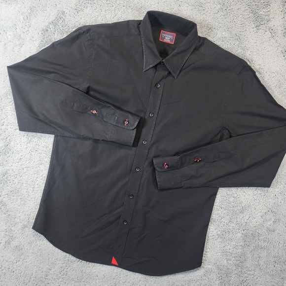 UNTUCKit Other - UNTUCKit Shirt Mens Medium Black Solid Button Down Slim Fit Cotton Long Sleeve